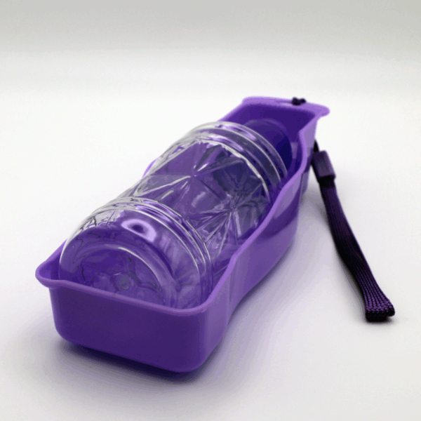 Trinkflasche für Hunde – tragbar mit Napf | Ideal für unterwegs | Verschiedene Farben erhältlich – Bild 2